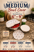 Chicken on Gingham / Tan Vine Medium Reversable Bowl Cover