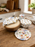 Chicken and Coops / Sunflower Calico Reversable Bowl Covers Set