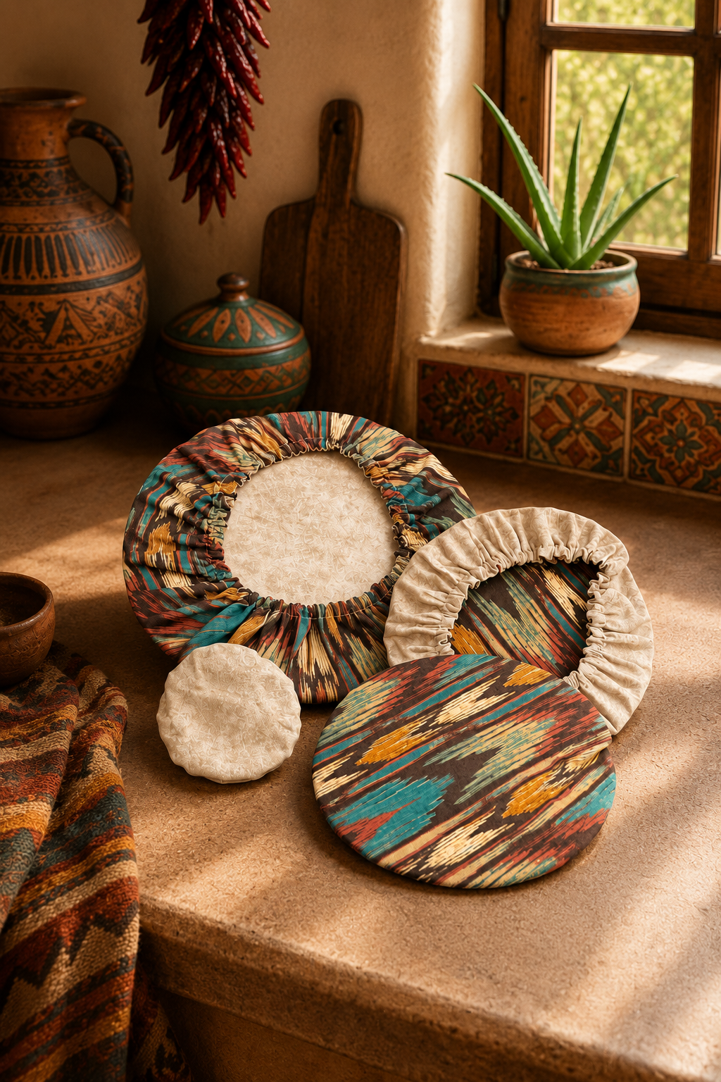 Southwest Strip / Sandstone Reversable Bowl Cover Set