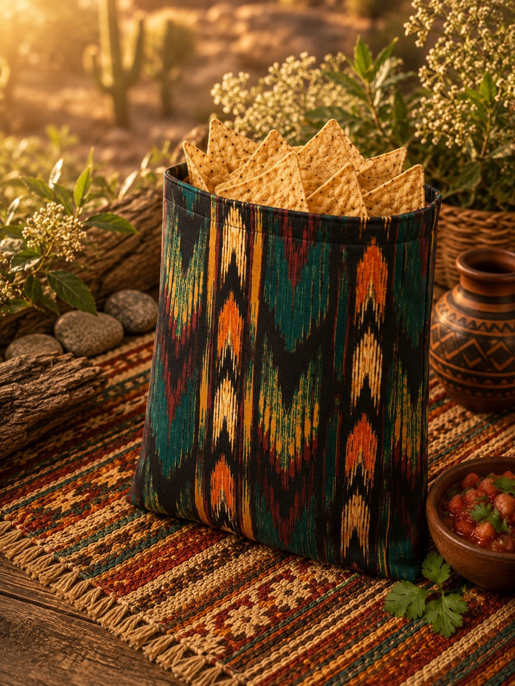 Southwest Stripe Bees Waxed Snack Bag