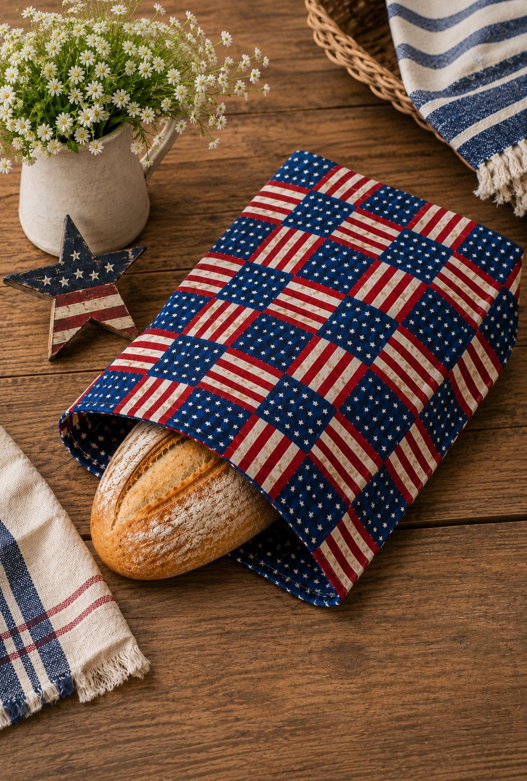 Old Glory Bees Waxed Bread Bag