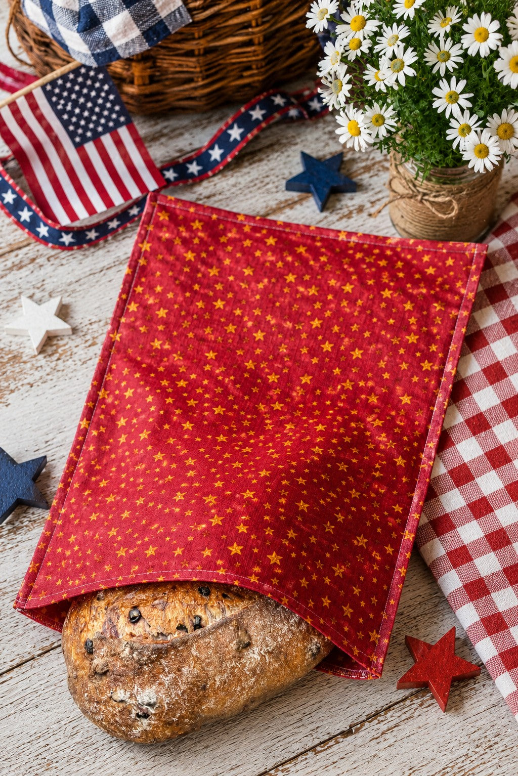 Liberty Stars Bees Waxed Bread Bag