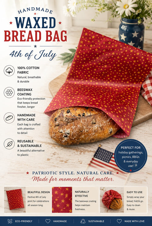 Liberty Stars Bees Waxed Bread Bag