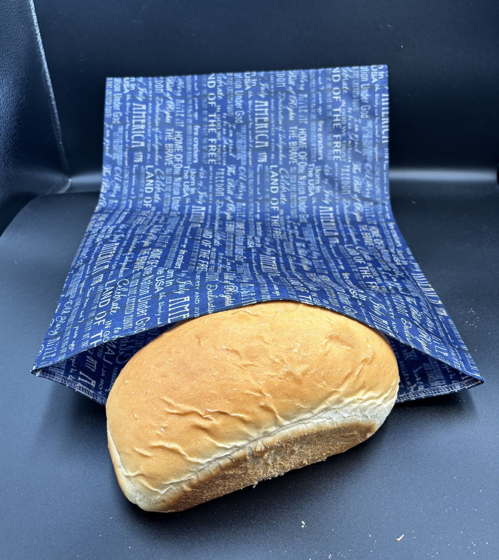 Freedom Script Bees Waxed Bread Bag