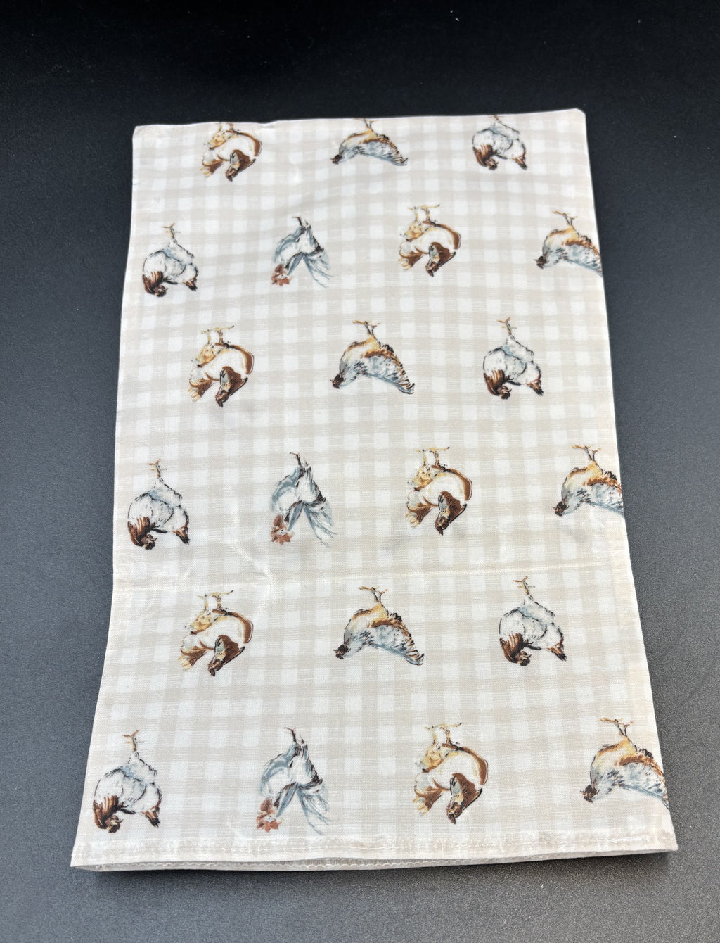 Chicken On Gingham Bees Waxed Snack Bag