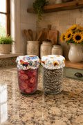 Chicken & Coops / Sunflower Calico Reversible Jar Covers