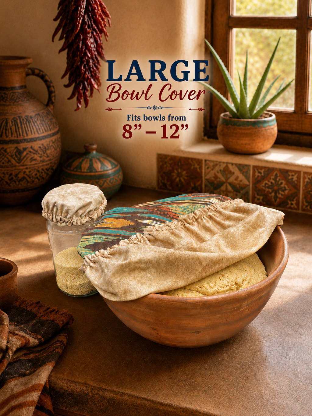 Southwest Stripe / Sandstone: Large Reversible Bowl Cover