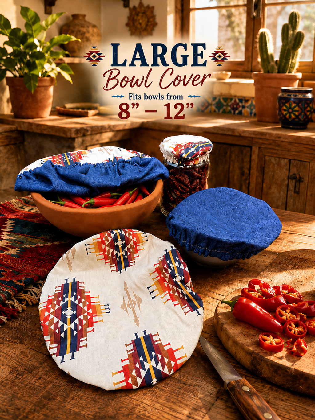 Spirit Trail / Blue Water:  Large Reversible Bowl Cover