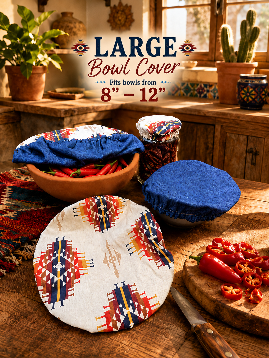 Spirit Trail / Blue Water:  Large Reversible Bowl Cover
