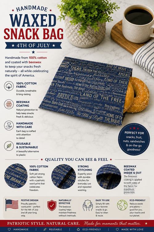 Freedom Script Bees Wax Snack bag