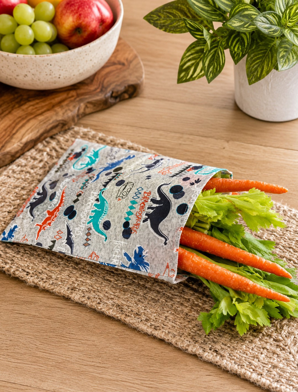 Dino: Bees Waxed Snack Bag
