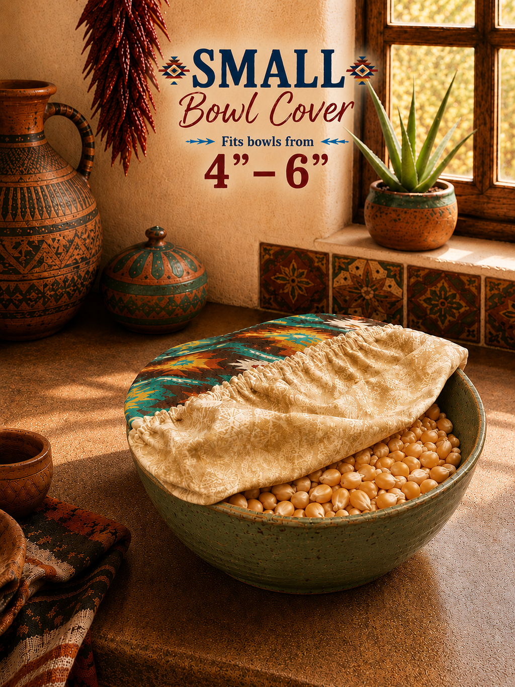 Southwest Stripe / Sandstone: Small Reversible Bowl Cover