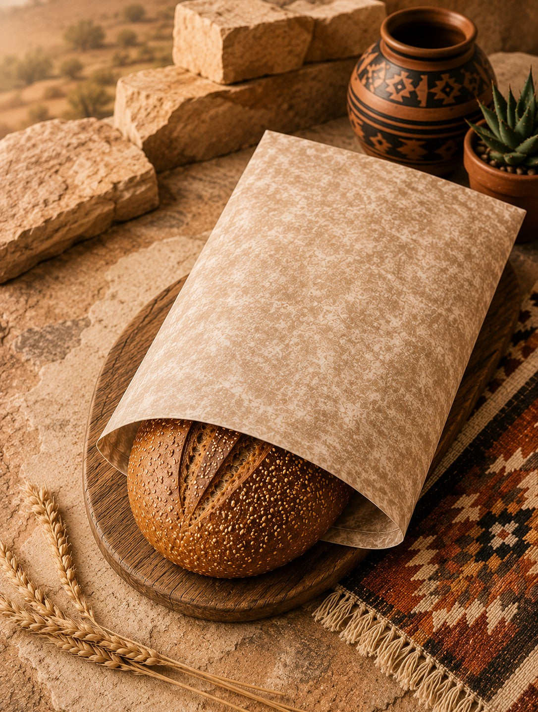 Sandstone Bees Waxed Bread Bag