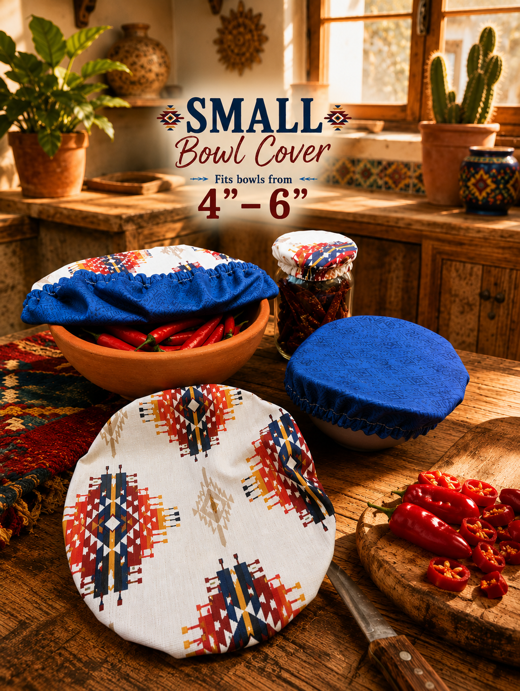 Spirit Trail / Blue Water:  Small Reversible Bowl Cover
