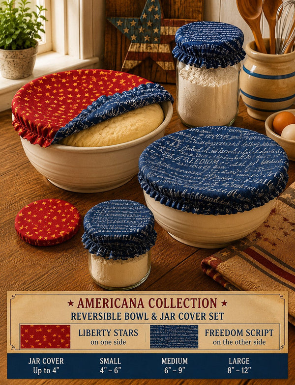 Freedom Script / Liberty Stars: Reversible Bowl Cover Set