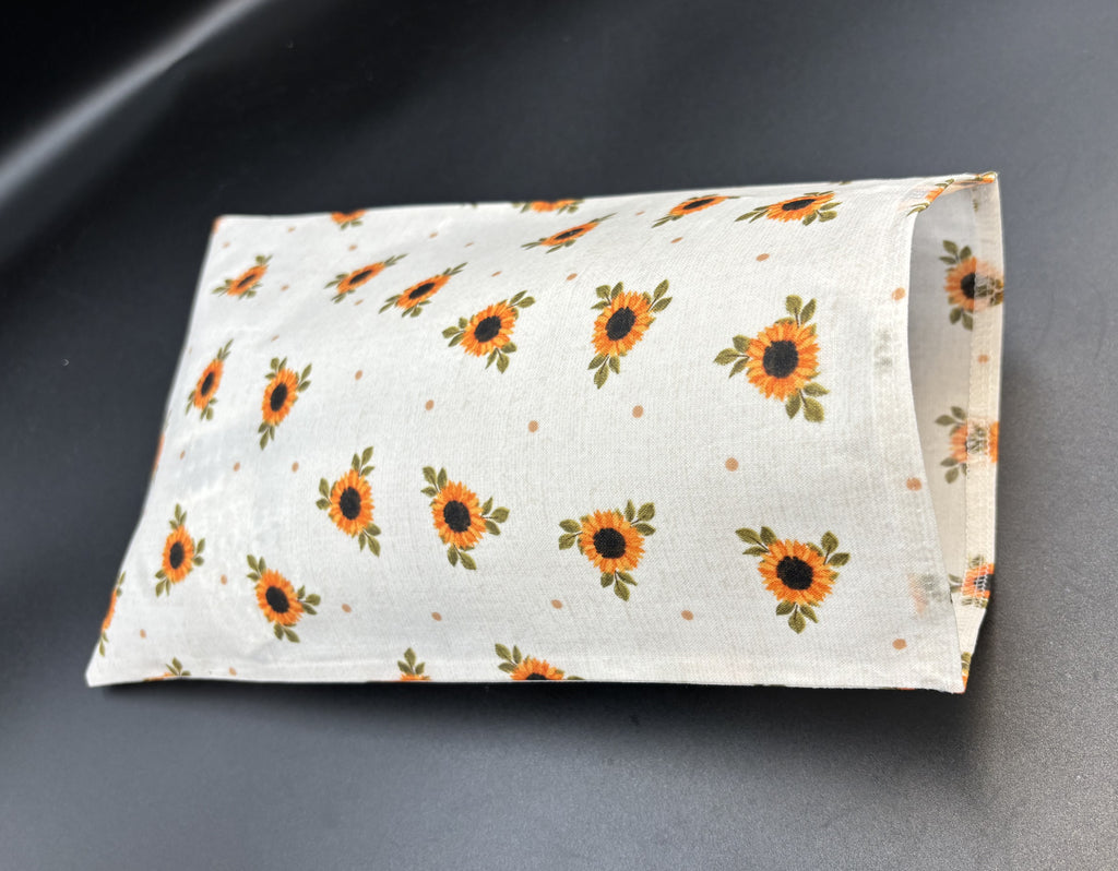 Sunflower Calico Bees Waxed Snack Bag