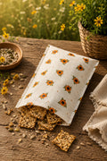 Sunflower Calico Bees Waxed Snack Bag