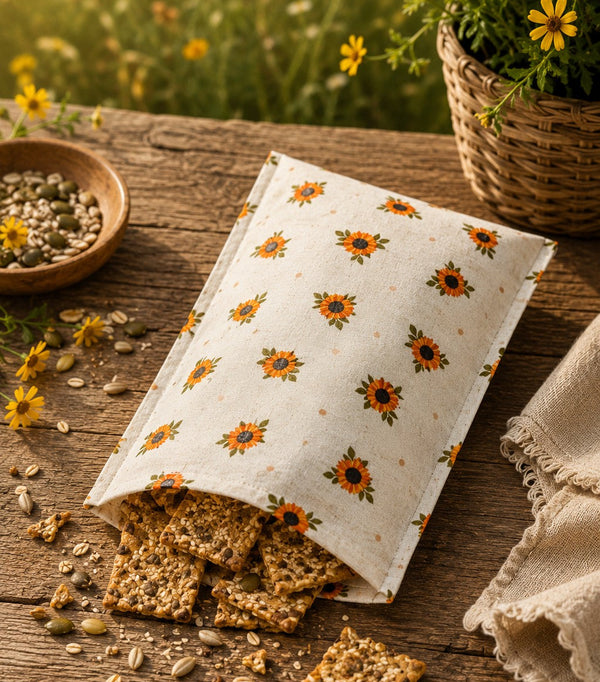 Sunflower Calico: Beeswax Snack Bag