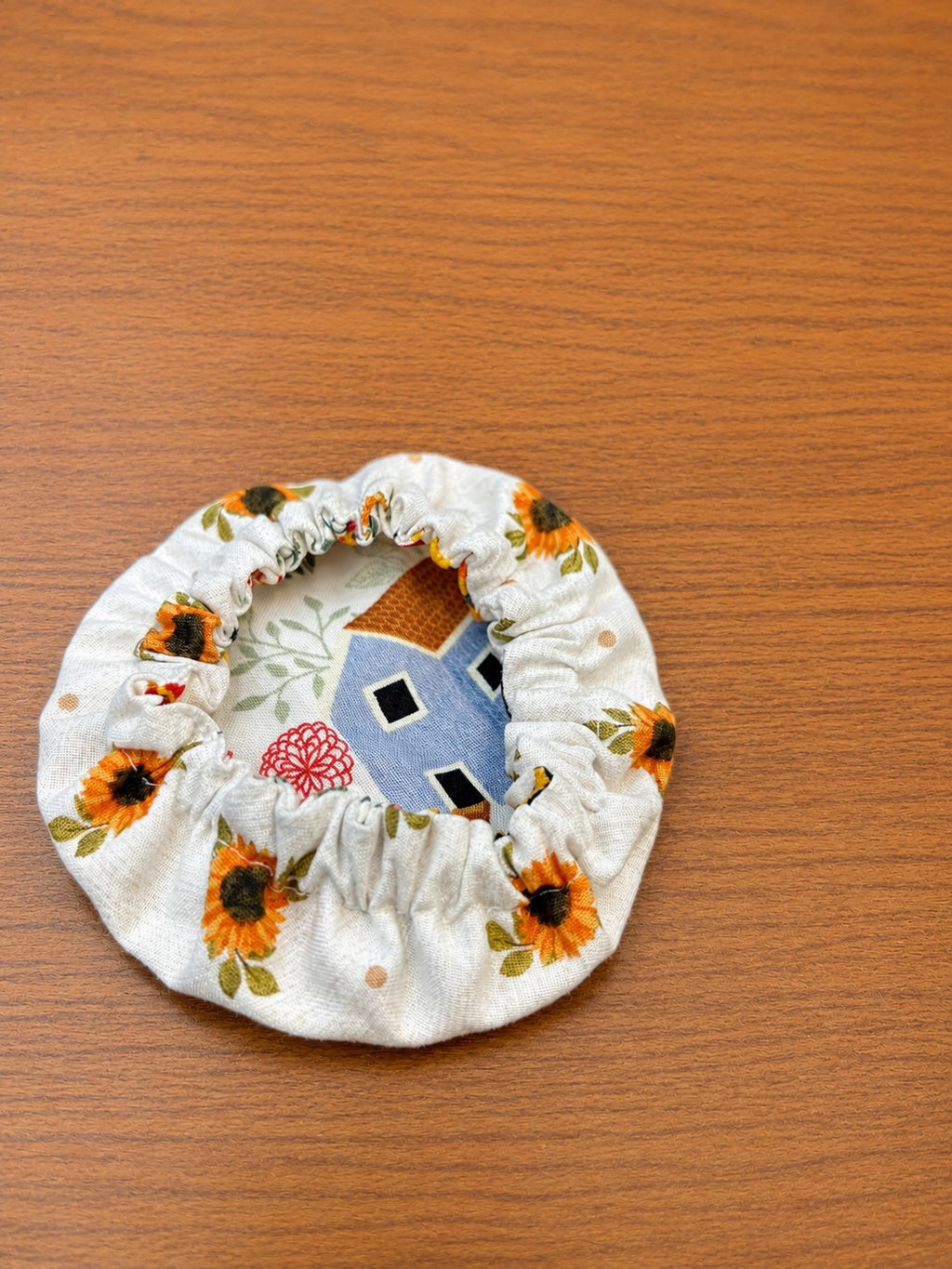 Chicken & Coops / Sunflower Calico Reversible Jar Covers