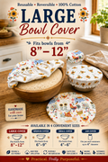 Chicken Coops / Sunflower Calico - Large Reversable Bowl Cover
