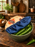 Spirit Trail / Blue Water:  Medium Reversible Bowl Cover