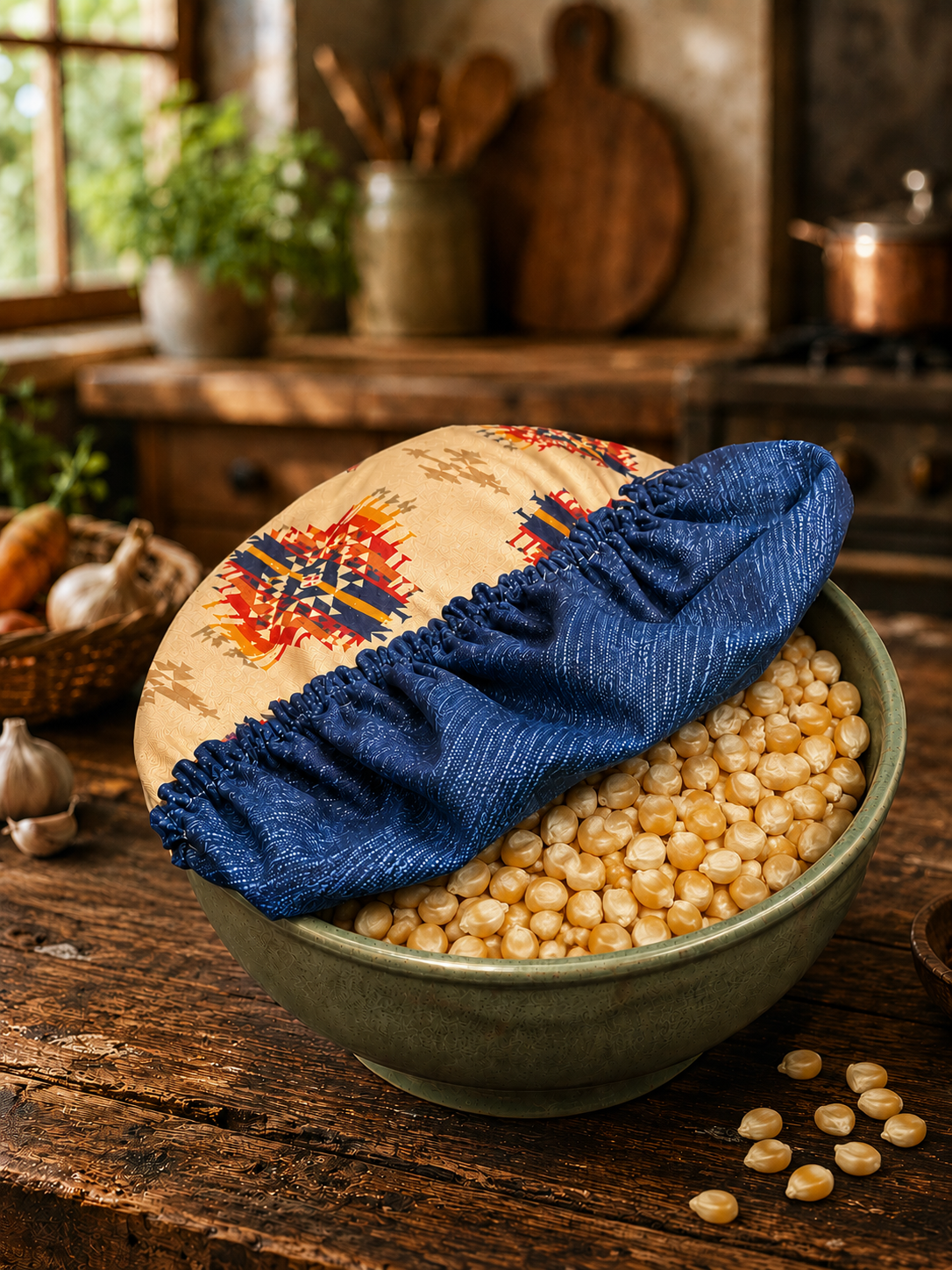 Spirit Trail / Blue Water:  Small Reversible Bowl Cover